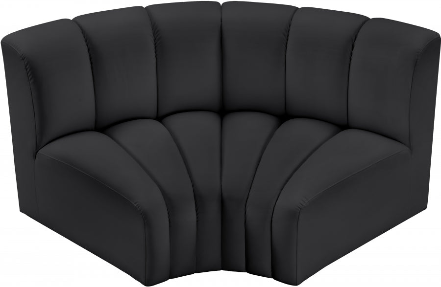 Meridian Furniture - Arc Vegan Leather Modular Sofa in Black - 101Black-S2B - GreatFurnitureDeal