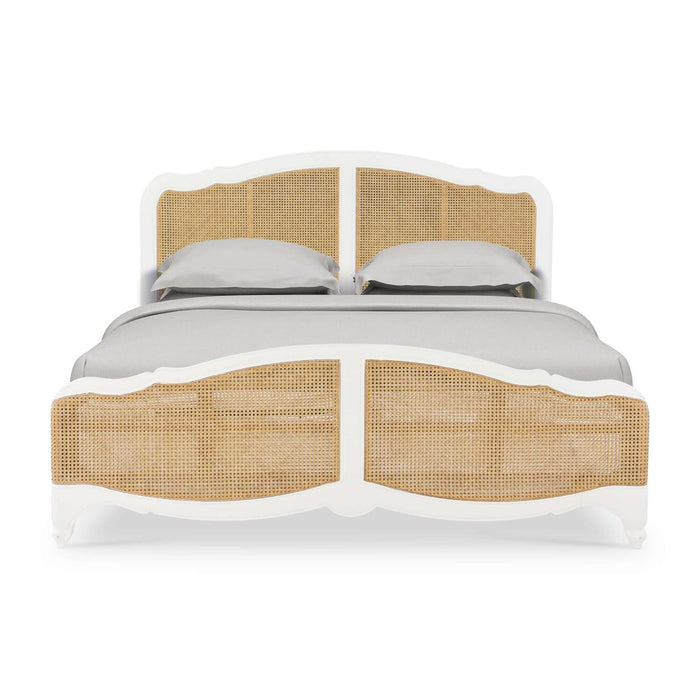Bramble - Covington King Bed in Architectural White w/ Rattan Natural - 28025HRW-RNAT--LDT