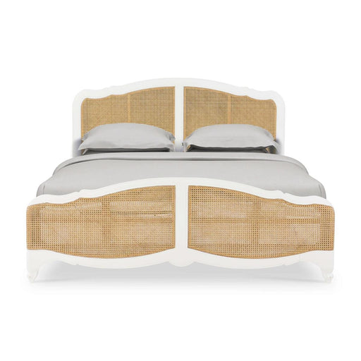 Bramble - Covington King Bed in Architectural White w/ Rattan Natural - 28025HRW-RNAT--LDT - GreatFurnitureDeal