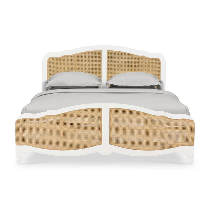 Bramble - Covington King Bed in Architectural White w/ Rattan Natural - 28025HRW-RNAT--LDT