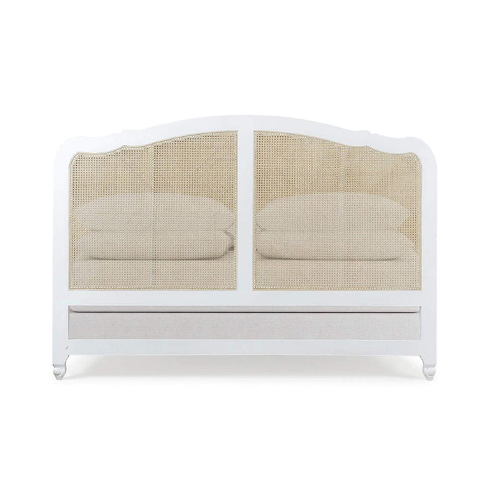 Bramble - Covington King Bed in Architectural White w/ Rattan Natural - 28025HRW-RNAT--LDT - GreatFurnitureDeal