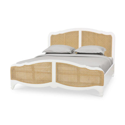 Bramble - Covington King Bed in Architectural White w/ Rattan Natural - 28025HRW-RNAT--LDT - GreatFurnitureDeal