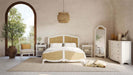Bramble - Covington King Bed in Architectural White w/ Rattan Natural - 28025HRW-RNAT--LDT - GreatFurnitureDeal