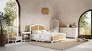 Bramble - Covington King Bed in Architectural White w/ Rattan Natural - 28025HRW-RNAT--LDT - GreatFurnitureDeal