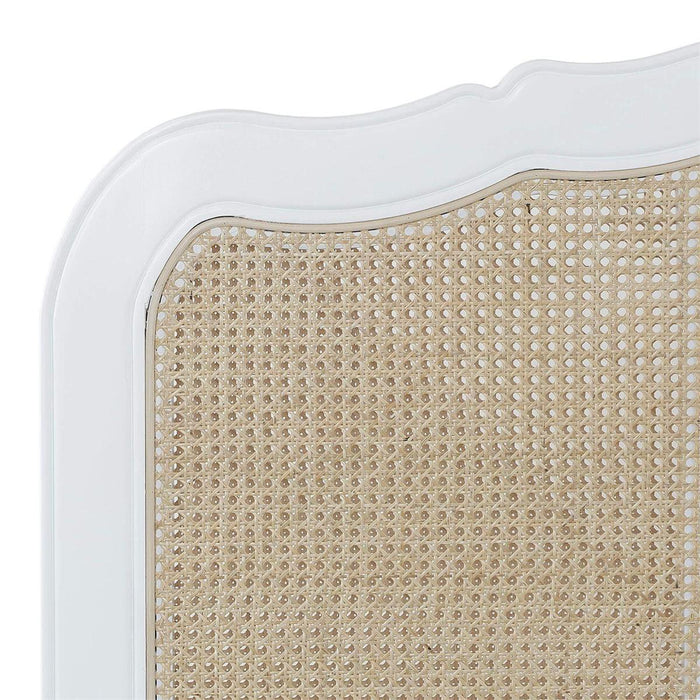 Bramble - Covington King Bed in Architectural White w/ Rattan Natural - 28025HRW-RNAT--LDT - GreatFurnitureDeal