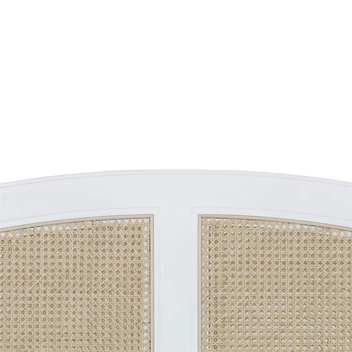 Bramble - Covington King Bed in Architectural White w/ Rattan Natural - 28025HRW-RNAT--LDT - GreatFurnitureDeal