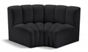 Meridian Furniture - Arc Vegan Leather Modular Sofa in Black - 101Black-S2B - GreatFurnitureDeal