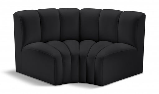 Meridian Furniture - Arc Vegan Leather Modular Sofa in Black - 101Black-S2B - GreatFurnitureDeal