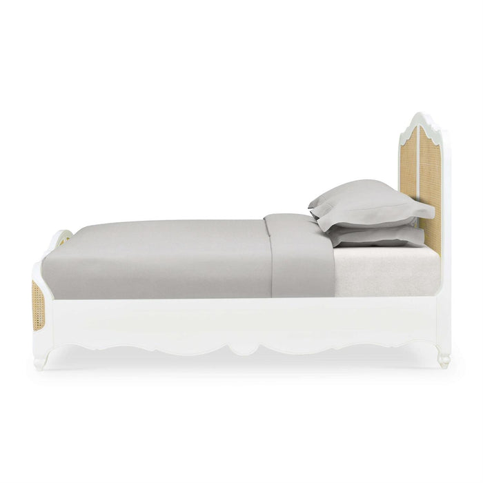 Bramble - Covington Queen Bed in Architectural White w/ Rattan Natural - 28026HRW-RNAT--LDT
