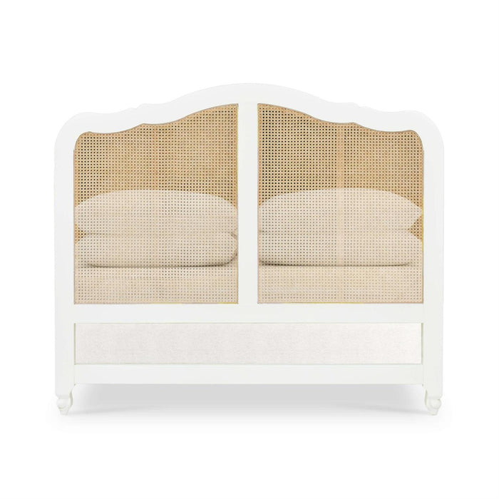 Bramble - Covington Queen Bed in Architectural White w/ Rattan Natural - 28026HRW-RNAT--LDT