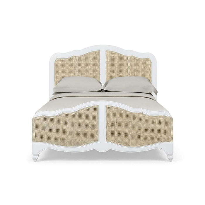 Bramble - Covington Queen Bed in Architectural White w/ Rattan Natural - 28026HRW-RNAT--LDT - GreatFurnitureDeal