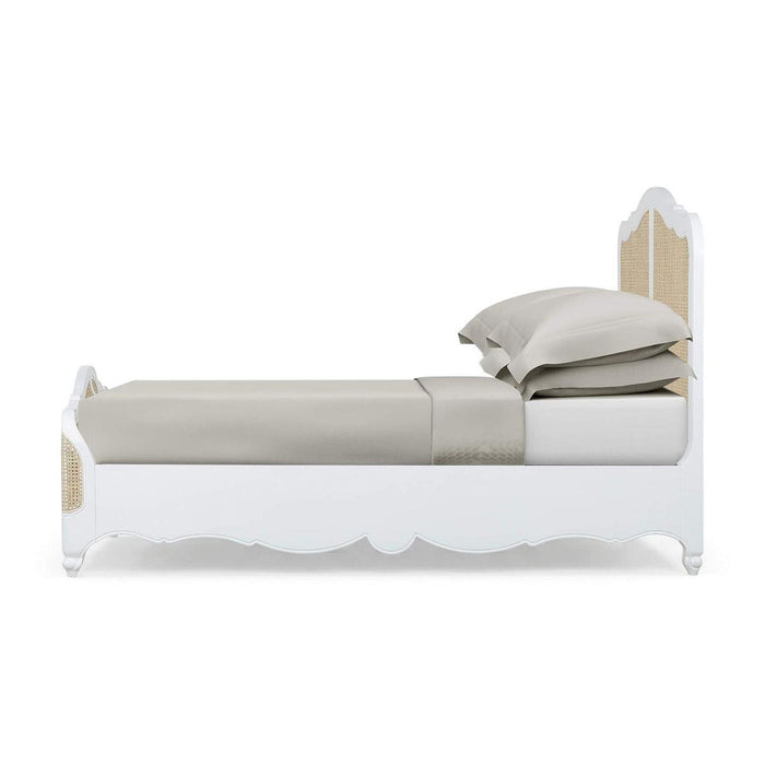 Bramble - Covington Queen Bed in Architectural White w/ Rattan Natural - 28026HRW-RNAT--LDT - GreatFurnitureDeal
