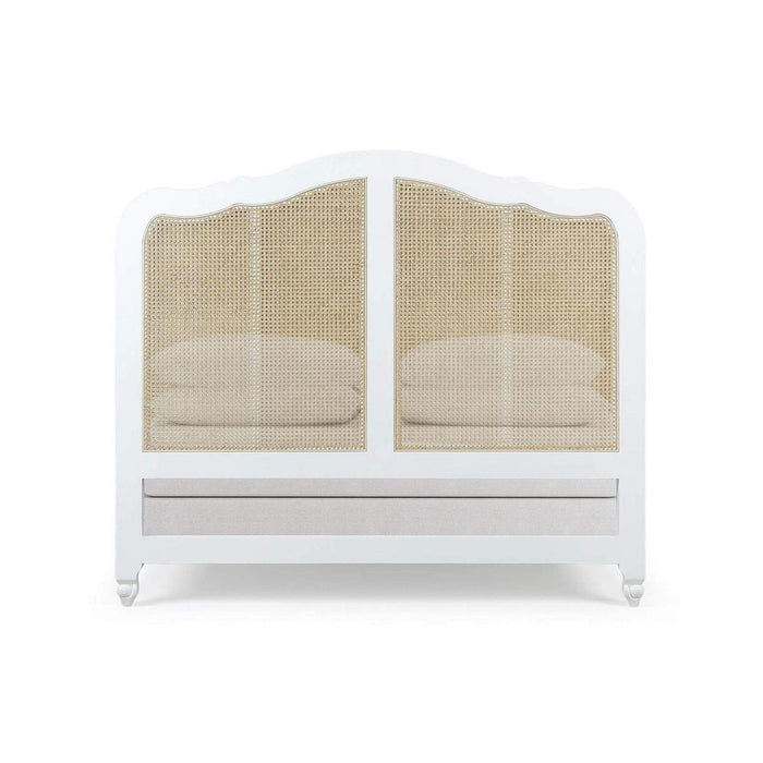 Bramble - Covington Queen Bed in Architectural White w/ Rattan Natural - 28026HRW-RNAT--LDT - GreatFurnitureDeal