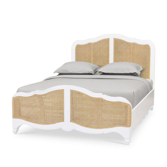 Bramble - Covington Queen Bed in Architectural White w/ Rattan Natural - 28026HRW-RNAT--LDT