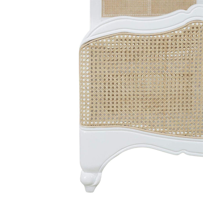 Bramble - Covington Queen Bed in Architectural White w/ Rattan Natural - 28026HRW-RNAT--LDT - GreatFurnitureDeal