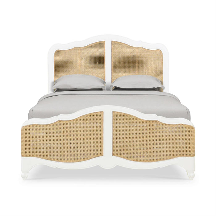 Bramble - Covington Queen Bed in Architectural White w/ Rattan Natural - 28026HRW-RNAT--LDT