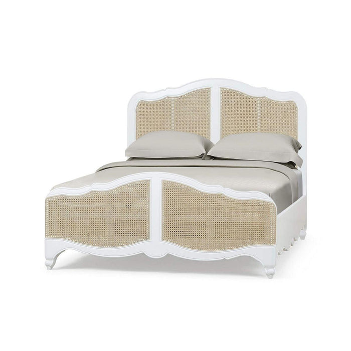 Bramble - Covington Queen Bed in Architectural White w/ Rattan Natural - 28026HRW-RNAT--LDT - GreatFurnitureDeal