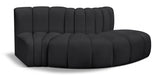 Meridian Furniture - Arc Vegan Leather 3 Piece Sectional in Black - 101Black-S3E - GreatFurnitureDeal