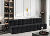 Meridian Furniture - Arc Vegan Leather Modular Sofa in Black - 101Black-S3F - GreatFurnitureDeal