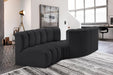 Meridian Furniture - Arc Vegan Leather 4 Piece Sectional in Black - 101Black-S4A - GreatFurnitureDeal