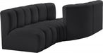 Meridian Furniture - Arc Vegan Leather 4 Piece Sectional in Black - 101Black-S4A - GreatFurnitureDeal