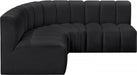 Meridian Furniture - Arc Vegan Leather 4 Piece Sectional in Black - 101Black-S4B - GreatFurnitureDeal