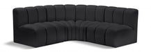 Meridian Furniture - Arc Vegan Leather 4 Piece Sectional in Black - 101Black-S4B - GreatFurnitureDeal