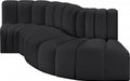 Meridian Furniture - Arc Vegan Leather 4 Piece Sectional in Black - 101Black-S4D - GreatFurnitureDeal