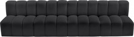 Meridian Furniture - Arc Vegan Leather 4 Piece Sectional in Black - 101Black-S4E - GreatFurnitureDeal