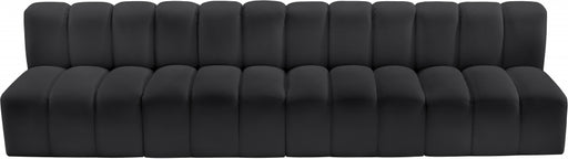 Meridian Furniture - Arc Vegan Leather 4 Piece Sectional in Black - 101Black-S4E - GreatFurnitureDeal