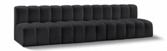 Meridian Furniture - Arc Vegan Leather 4 Piece Sectional in Black - 101Black-S4E - GreatFurnitureDeal