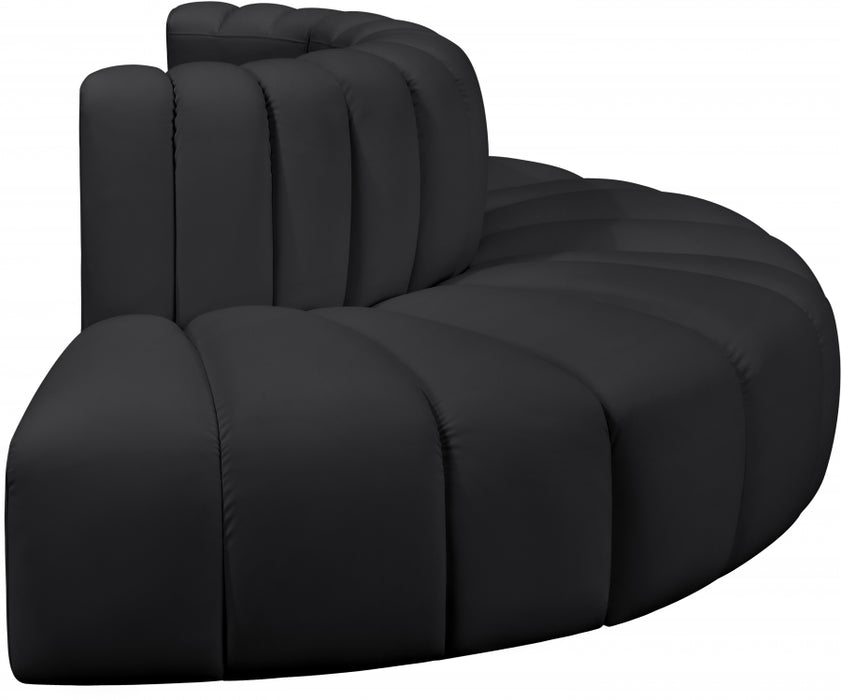 Meridian Furniture - Arc Vegan Leather 4 Piece Sectional in Black - 101Black-S4G - GreatFurnitureDeal