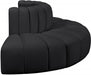 Meridian Furniture - Arc Vegan Leather 4 Piece Sectional in Black - 101Black-S4G - GreatFurnitureDeal