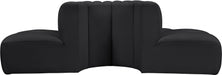 Meridian Furniture - Arc Vegan Leather 4 Piece Sectional in Black - 101Black-S4G - GreatFurnitureDeal