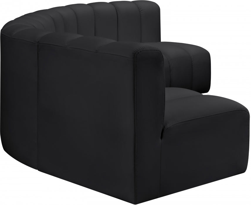 Meridian Furniture - Arc Vegan Leather 5 Piece Sectional in Black - 101Black-S5A - GreatFurnitureDeal