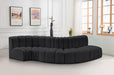 Meridian Furniture - Arc Vegan Leather 5 Piece Sectional in Black - 101Black-S5B - GreatFurnitureDeal