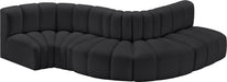 Meridian Furniture - Arc Vegan Leather 5 Piece Sectional in Black - 101Black-S5B - GreatFurnitureDeal