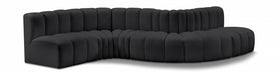 Meridian Furniture - Arc Vegan Leather 6 Piece Sectional in Black - 101Black-S6A - GreatFurnitureDeal