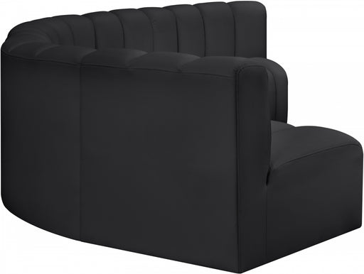 Meridian Furniture - Arc Vegan Leather 6 Piece Sectional in Black - 101Black-S6B - GreatFurnitureDeal