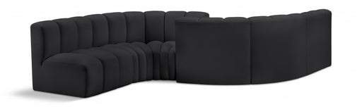 Meridian Furniture - Arc Vegan Leather 6 Piece Sectional in Black - 101Black-S6D - GreatFurnitureDeal