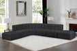 Meridian Furniture - Arc Vegan Leather 7 Piece Sectional in Black - 101Black-S7A - GreatFurnitureDeal