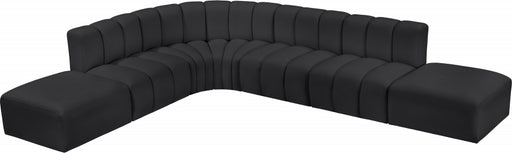 Meridian Furniture - Arc Vegan Leather 7 Piece Sectional in Black - 101Black-S7A - GreatFurnitureDeal