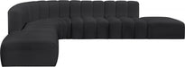 Meridian Furniture - Arc Vegan Leather 7 Piece Sectional in Black - 101Black-S7A - GreatFurnitureDeal