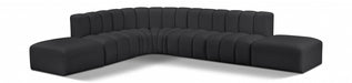 Meridian Furniture - Arc Vegan Leather 7 Piece Sectional in Black - 101Black-S7A - GreatFurnitureDeal