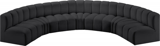 Meridian Furniture - Arc Vegan Leather 7 Piece Sectional in Black - 101Black-S7B - GreatFurnitureDeal