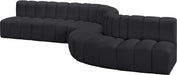 Meridian Furniture - Arc Vegan Leather 7 Piece Sectional in Black - 101Black-S7C - GreatFurnitureDeal