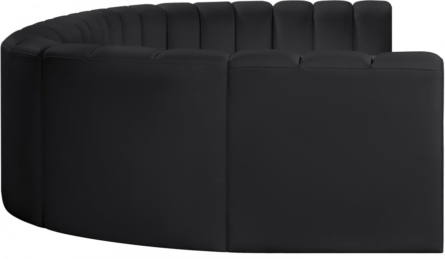 Meridian Furniture - Arc Vegan Leather 8 Piece Sectional in Black - 101Black-S8A - GreatFurnitureDeal