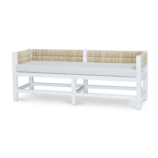 Bramble - Hunter Bench In White Harvest w/ Cushion w/ Natural Performance Fabric - 28049WHDSF215---- - GreatFurnitureDeal