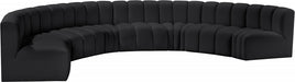 Meridian Furniture - Arc Vegan Leather 8 Piece Sectional in Black - 101Black-S8B - GreatFurnitureDeal