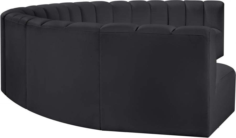 Meridian Furniture - Arc Vegan Leather 8 Piece Sectional in Black - 101Black-S8B - GreatFurnitureDeal